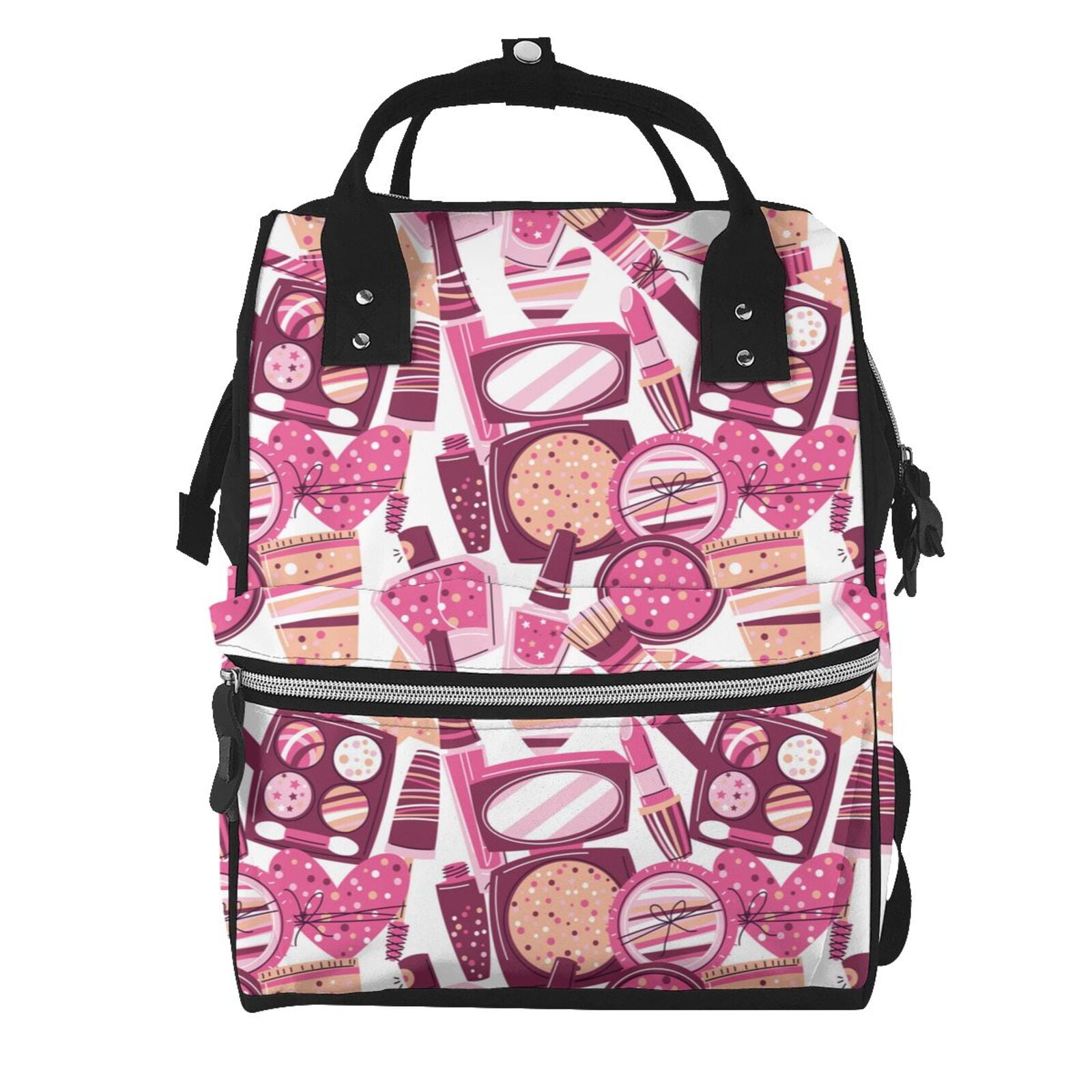 Ratiio Cute Girl Mummy Backpack - Waterproof Twill Canvas, Large Capacity Diaper Bag with Multiple Pockets and Adjustable Straps