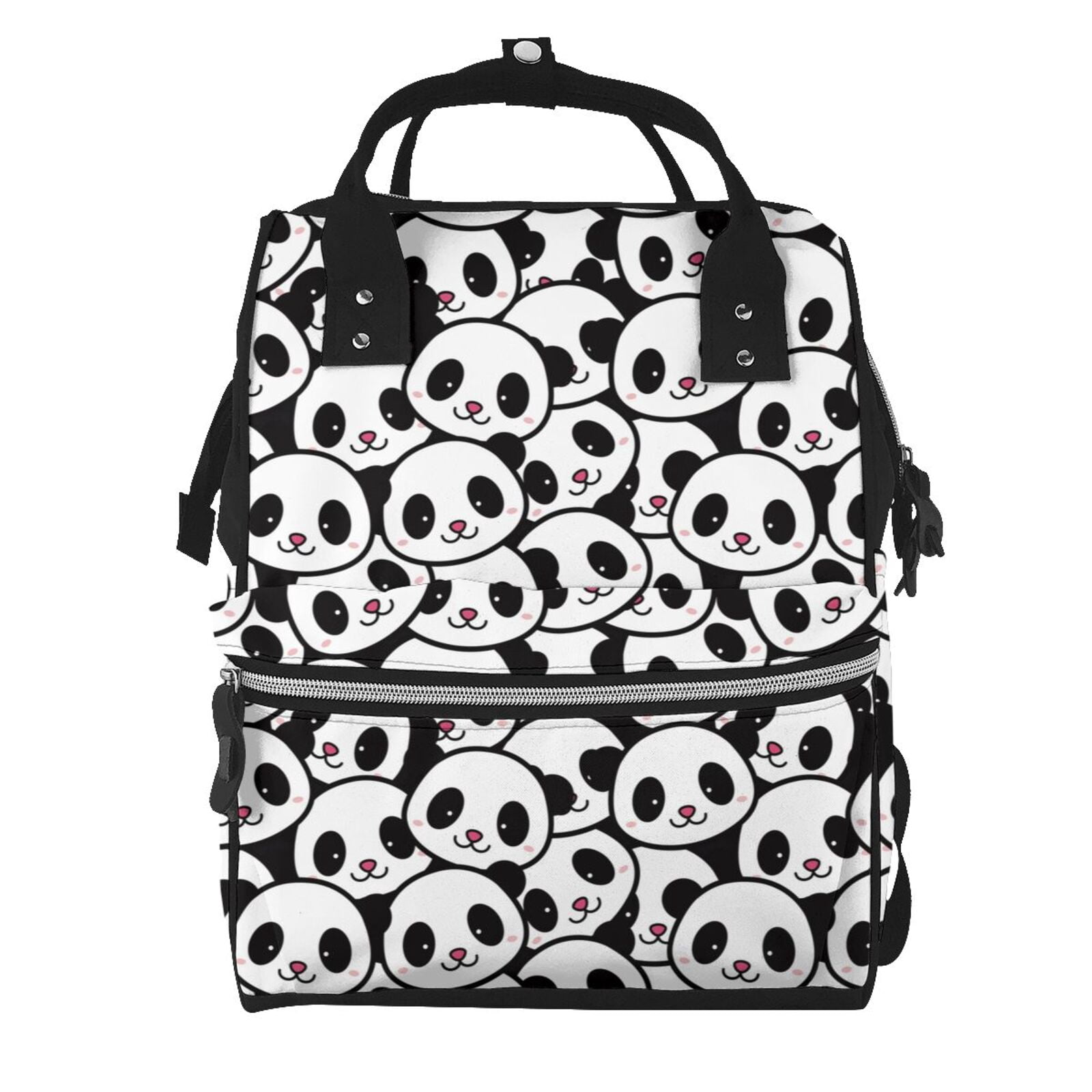 Ratiio Cute Panda Mummy Backpack - Waterproof Twill Canvas, Large Capacity Diaper Bag with Multiple Pockets and Adjustable Straps