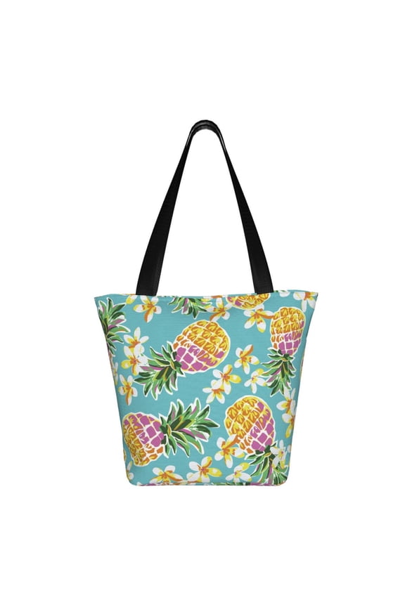 Cute Pineapples Print Shoulder Bag for Women, Polyester Crossbody Purse Lightweight Handbag for Daily Travel and Casual Use