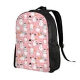 thumbnail image 1 of Ratiio Cute Pink Snowman Cat Print Backpack with Padded 15-inch Laptop Sleeve- Spacious and Durable Daypack for Work and Travel, 1 of 6