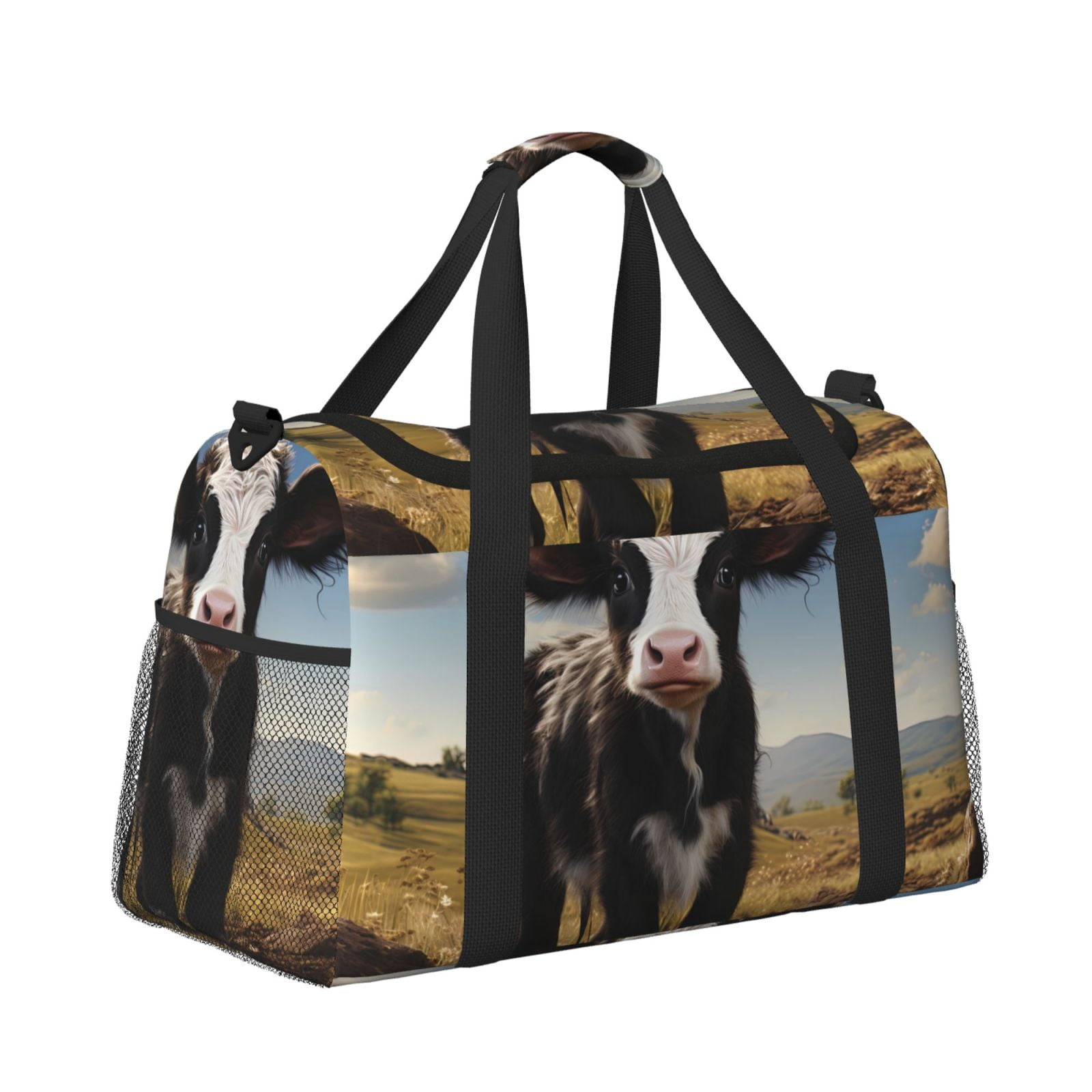 Ratiio Cute Prairie Cow Pattern Hand Travel Bag, Weekender Carry On for ...