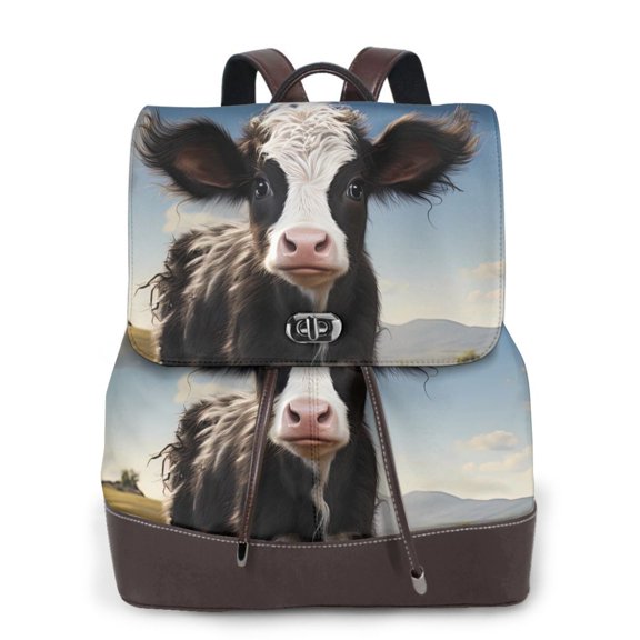 Ratiio Cute Prairie Cow Pattern Womens Backpack Purse Leather Backpack Purse for Women Travel Fashion Backpack Designer Ladies Shoulder Bags