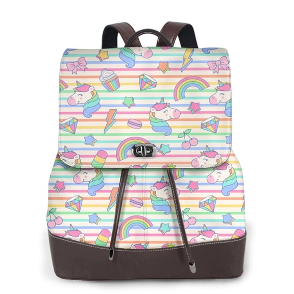 Ratiio Cute Unicorn Pattern Womens Backpack Purse Leather Backpack Purse for Women Travel Fashion Backpack Designer Ladies Shoulder Bags
