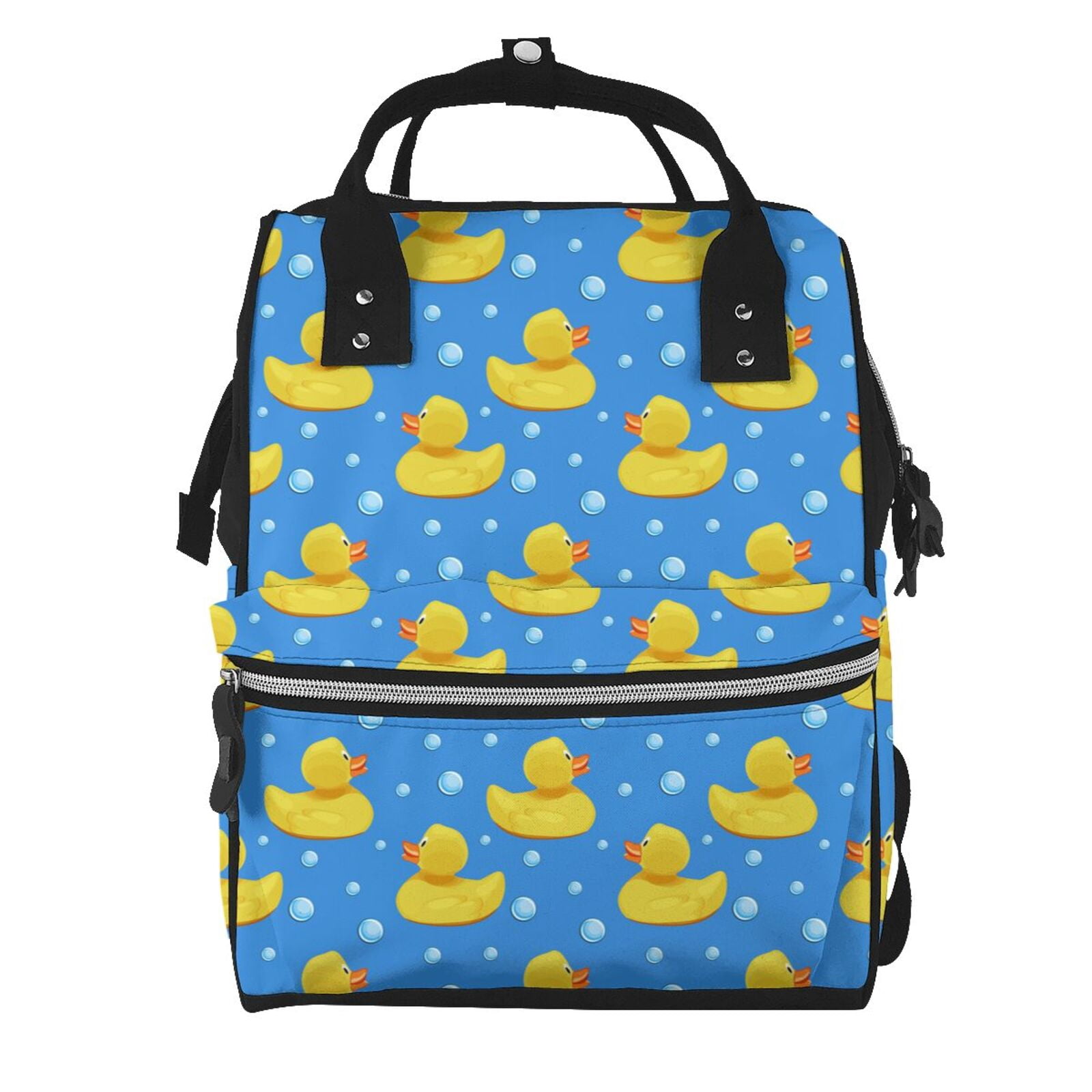 Ratiio Cute Yellow Rubber Ducks Mummy Backpack - Waterproof Twill Canvas, Large Capacity Diaper Bag with Multiple Pockets and Adjustable Straps