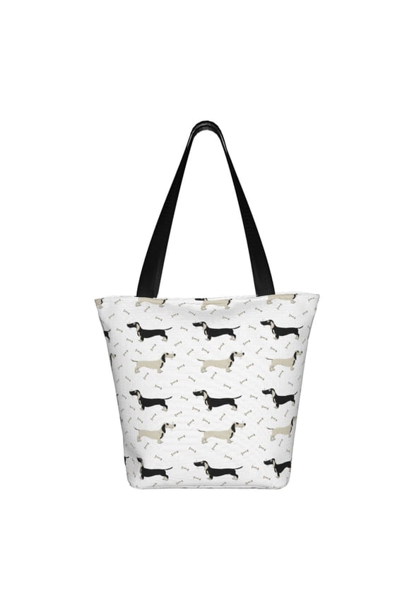 Dachshund Dog Print Shoulder Bag for Women, Polyester Crossbody Purse Lightweight Handbag for Daily Travel and Casual Use
