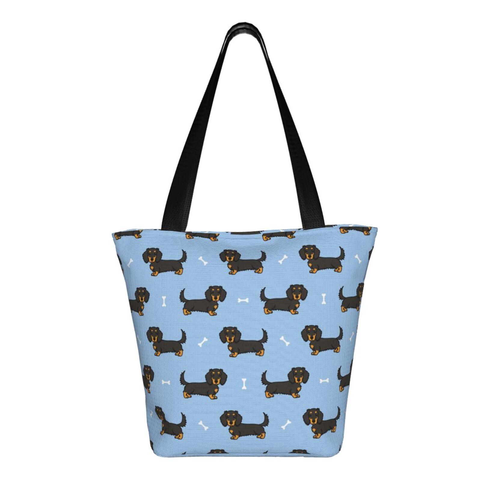 Ratiio Dachshund Dog Print Shoulder Bag for Women, Polyester Crossbody Purse Lightweight Handbag for Daily Travel and Casual Use