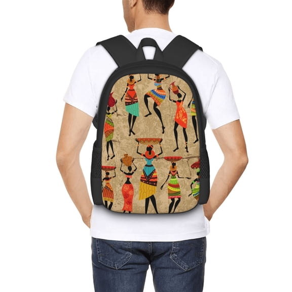 Ratiio Dancing African Women Backpack for Men and Women - Durable 600D Oxford Cloth -Large Capacity, Water-Resistant School, Travel, and Hiking Bag