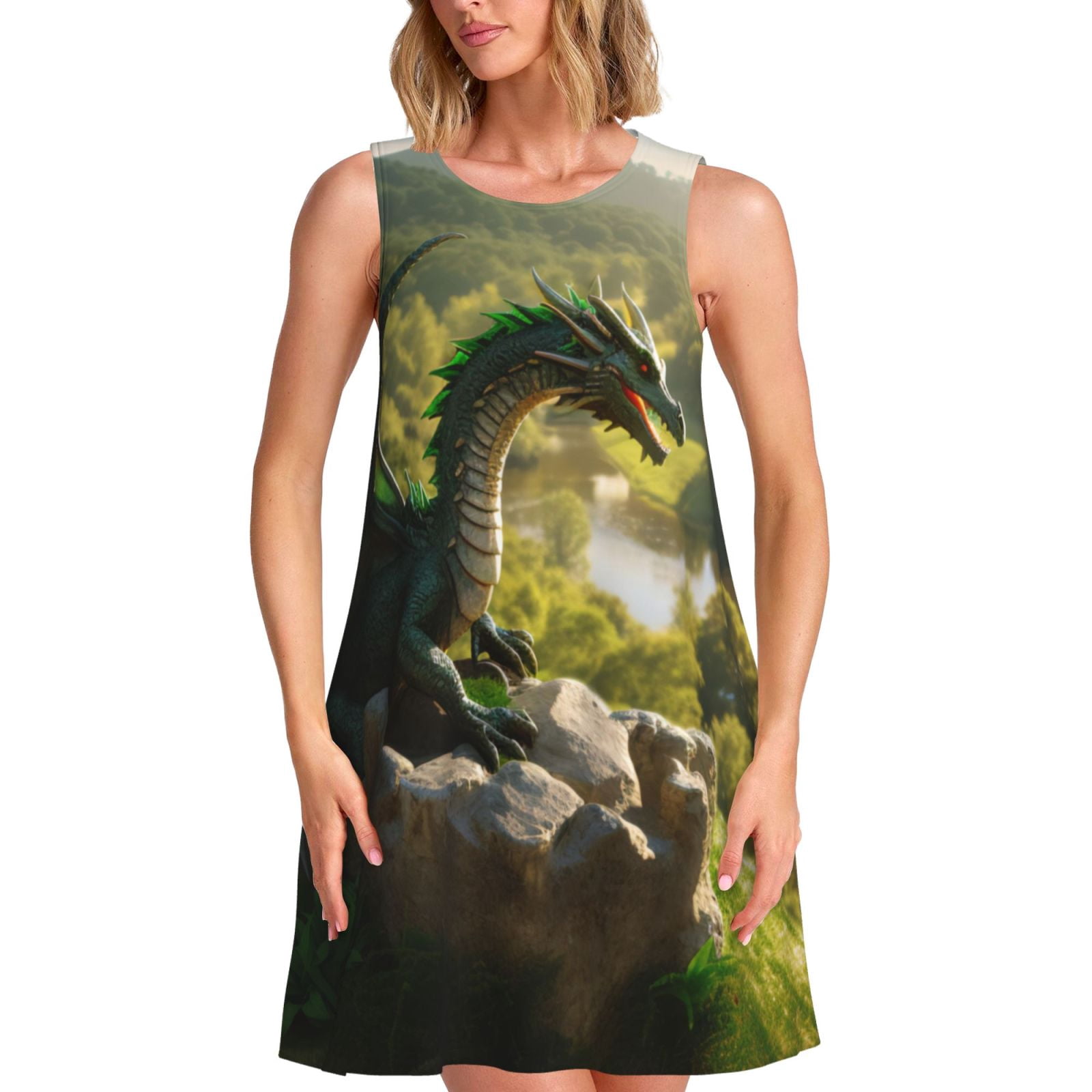 Wanzetaly Women's Square Neck Mini Dress - Green Short Sleeve Casual Dress With Pockets, Above Knee Length - View #2