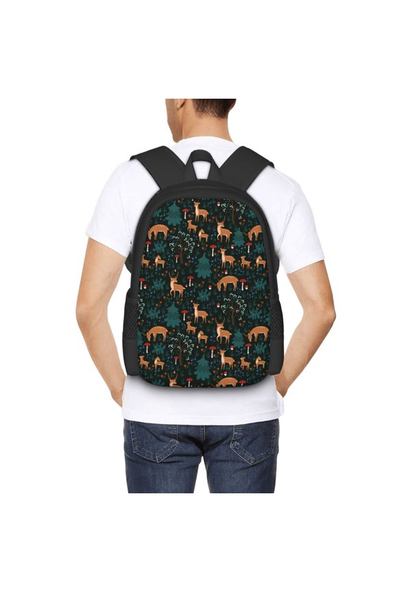 Deers In The Forest Backpack for Men and Women - Durable 600D Oxford Cloth -Large Capacity, Water-Resistant School, Travel, and Hiking Bag