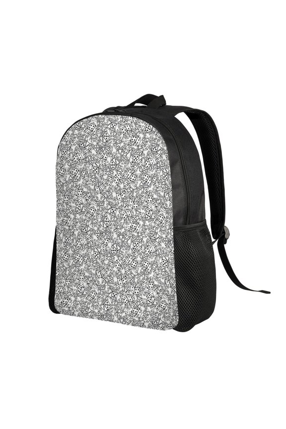 Dice Cubes Print Backpack with Padded 15-inch Laptop Sleeve- Spacious and Durable Daypack for Work and Travel