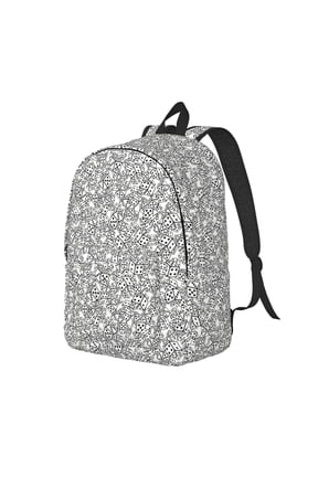 Dice Cubes Print Canvas Backpack for Women & Men Retro Aesthetic Rucksack Basic Backpack for High School/College Students Travel Laptop Bag