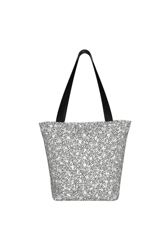 Dice Cubes Print Shoulder Bag for Women, Polyester Crossbody Purse Lightweight Handbag for Daily Travel and Casual Use