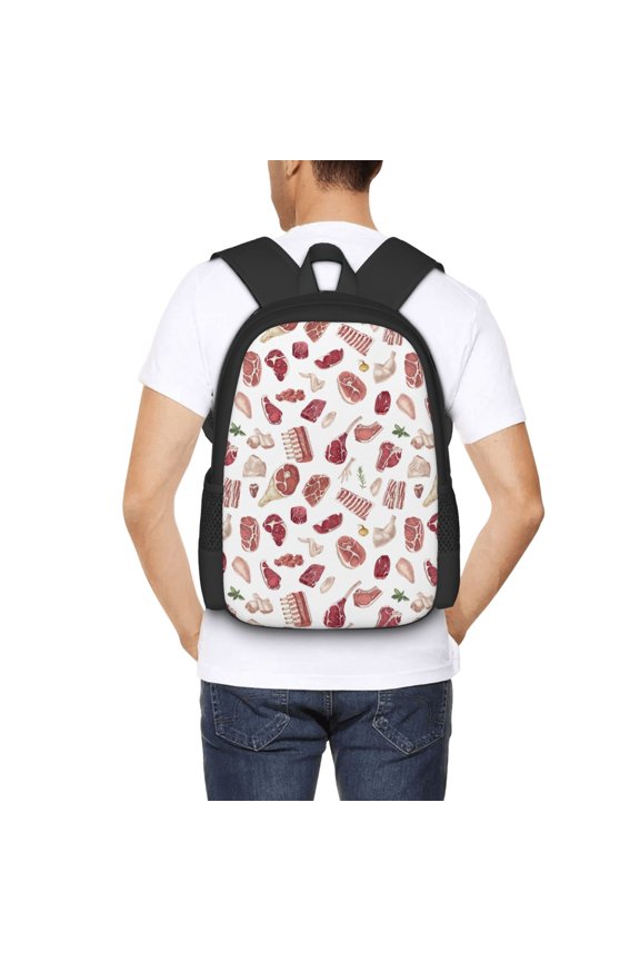 Different Meat Backpack for Men and Women - Durable 600D Oxford Cloth -Large Capacity, Water-Resistant School, Travel, and Hiking Bag