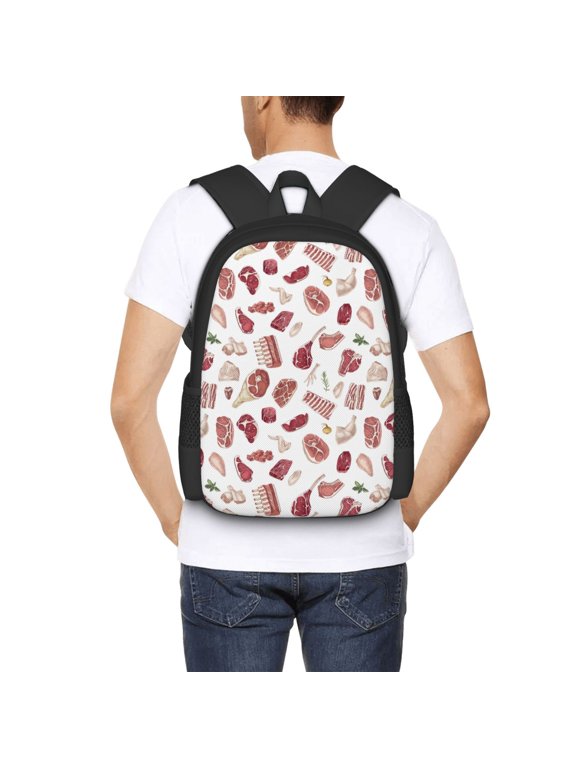 Different Meat Backpack for Men and Women - Durable 600D Oxford Cloth -Large Capacity, Water-Resistant School, Travel, and Hiking Bag