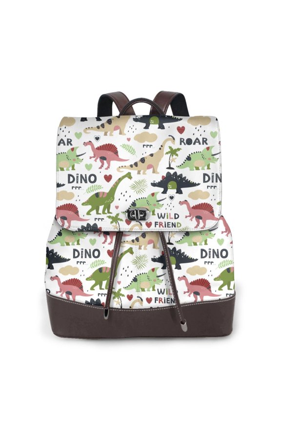 Dinosaur Pattern Womens Backpack Purse Leather Backpack Purse for Women Travel Fashion Backpack Designer Ladies Shoulder Bags