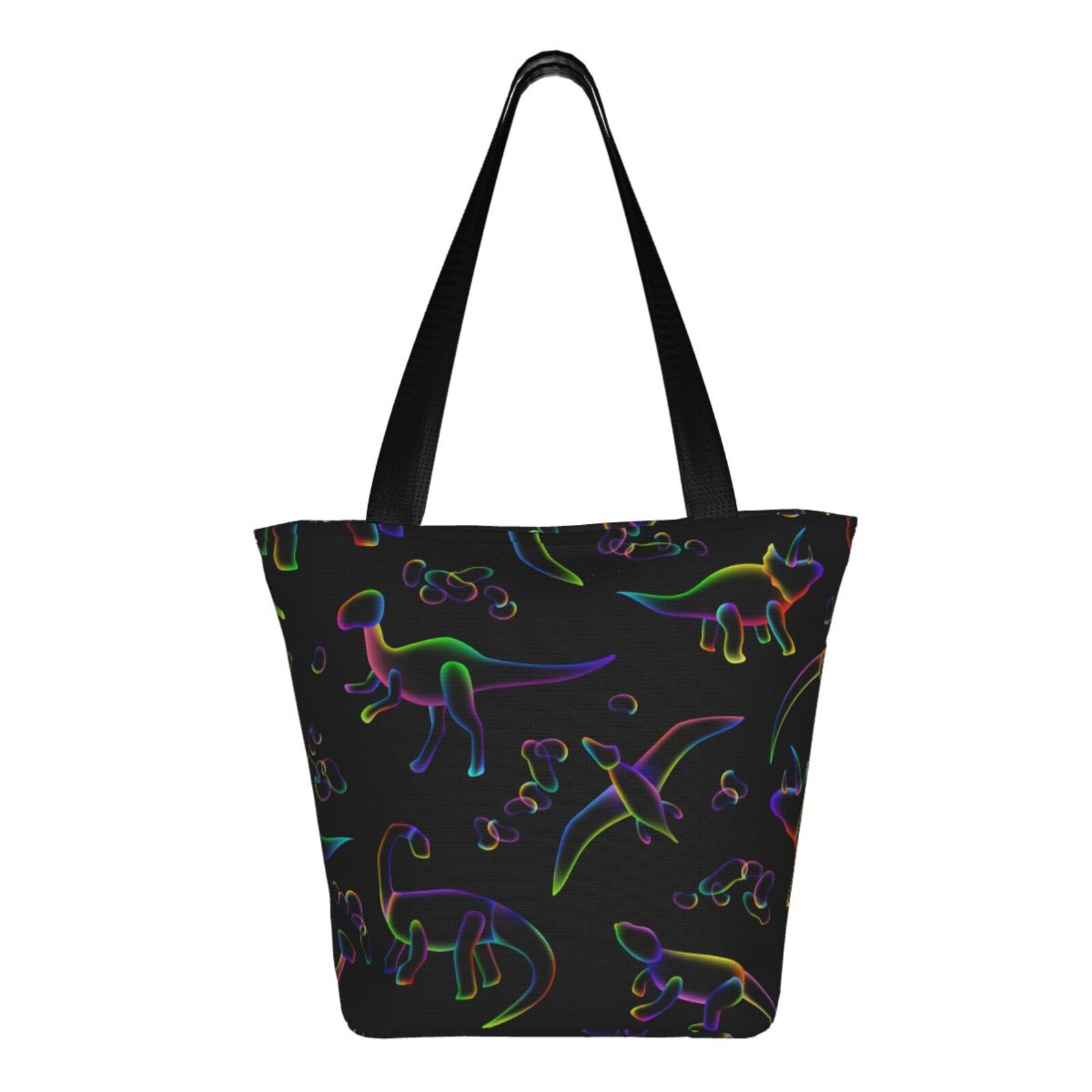 Ratiio Dinosaur Print Shoulder Bag for Women, Polyester Crossbody Purse Lightweight Handbag for Daily Travel and Casual Use