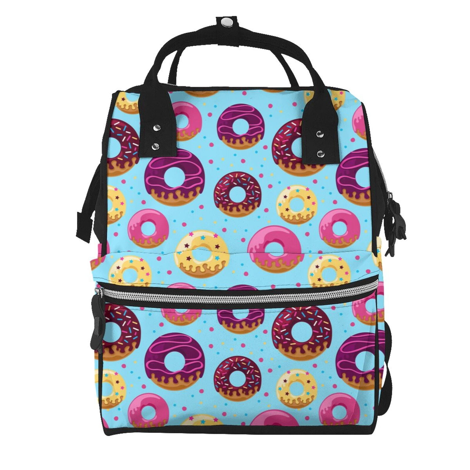 Ratiio Donuts Mummy Backpack - Waterproof Twill Canvas, Large Capacity Diaper Bag with Multiple Pockets and Adjustable Straps