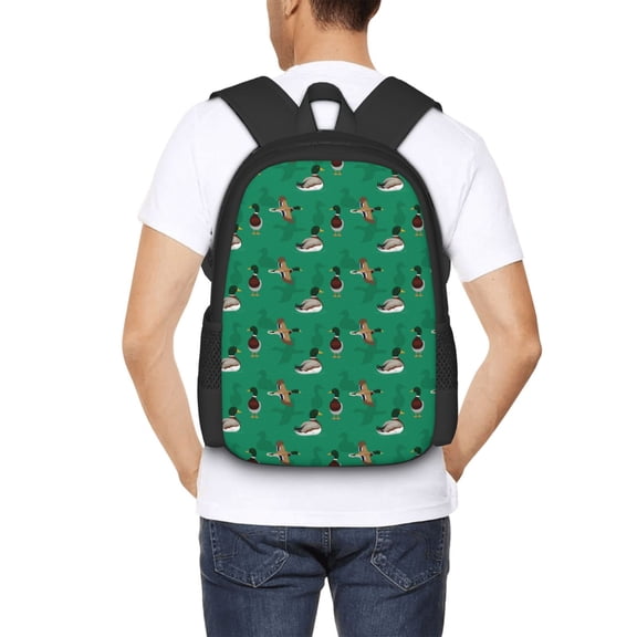 Ratiio Duck Mallard Flying Pose Backpack for Men and Women - Durable 600D Oxford Cloth -Large Capacity, Water-Resistant School, Travel, and Hiking Bag