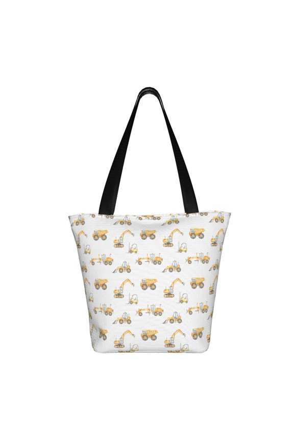 Dump Truck Print Shoulder Bag for Women, Polyester Crossbody Purse Lightweight Handbag for Daily Travel and Casual Use