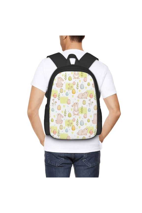 Easter Rabbit Backpack for Men and Women - Durable 600D Oxford Cloth -Large Capacity, Water-Resistant School, Travel, and Hiking Bag