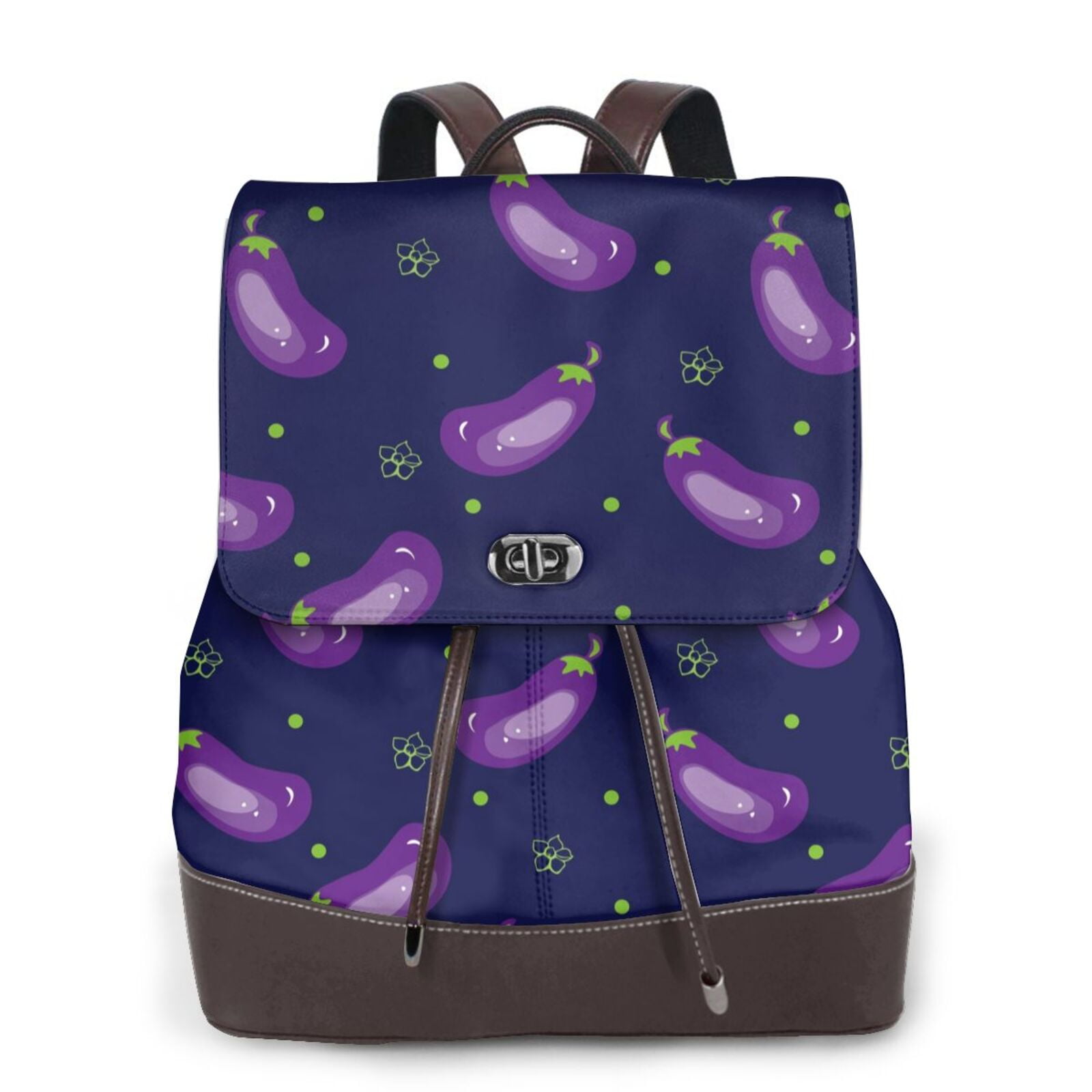 Eggplant Cute Print Pattern Backpack main image 1