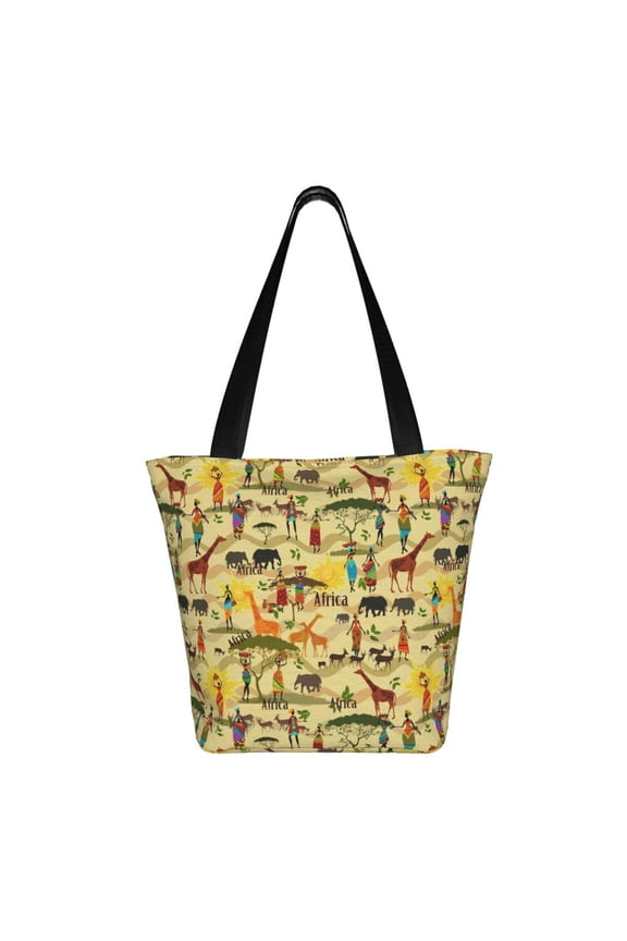 Ethnic African Print Shoulder Bag for Women, Polyester Crossbody Purse Lightweight Handbag for Daily Travel and Casual Use