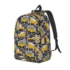 Ratiio Excavator At Work Print Canvas Backpack for Women & Men Retro Aesthetic Rucksack Basic Backpack for High School/College Students Travel Laptop Bag