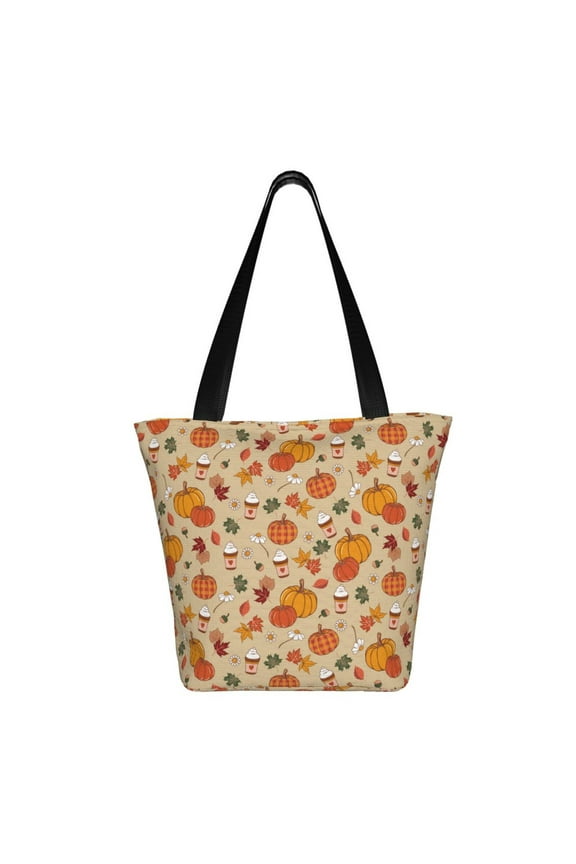 Fall Autumn Print Shoulder Bag for Women, Polyester Crossbody Purse Lightweight Handbag for Daily Travel and Casual Use