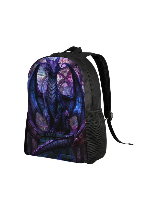 Fantasy Dragon In Cathedral Print Backpack with Padded 15-inch Laptop Sleeve- Spacious and Durable Daypack for Work and Travel