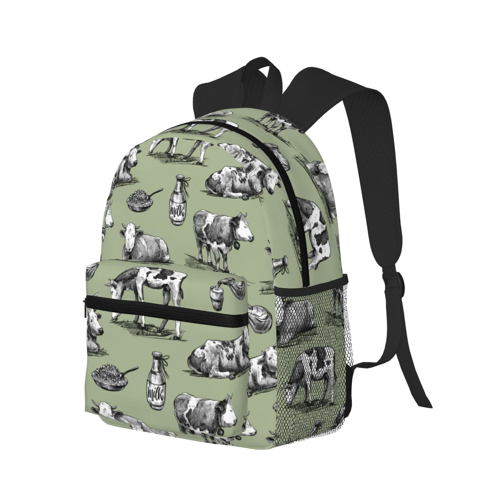 Ratiio Farm Cows Print Casual Backpack for Men and Women, Water Resistant Oxford Fabric School Bag Lightweight Travel Daypack