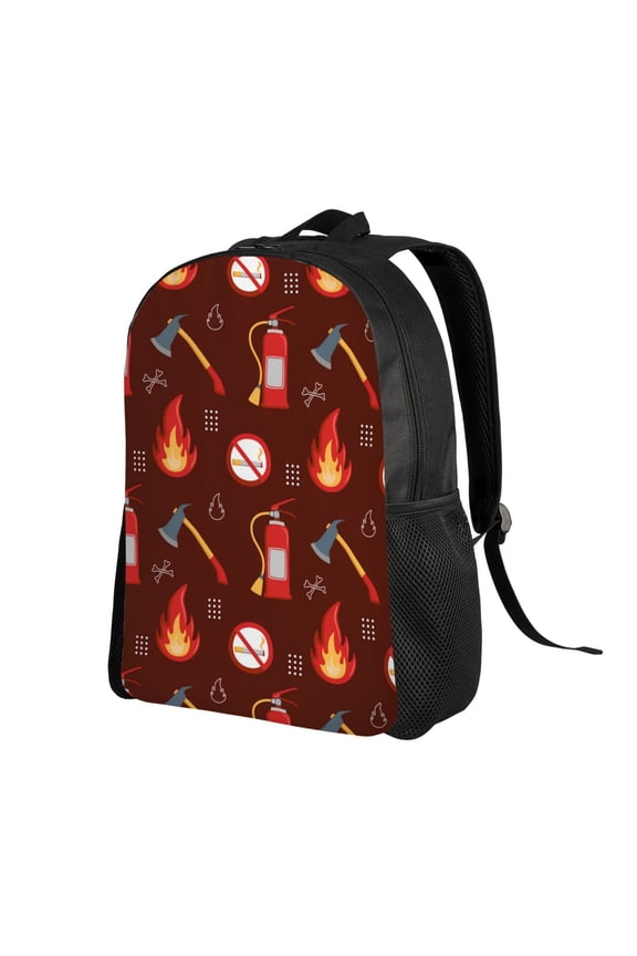 Fire Extinguisher Print Backpack with Padded 15-inch Laptop Sleeve- Spacious and Durable Daypack for Work and Travel