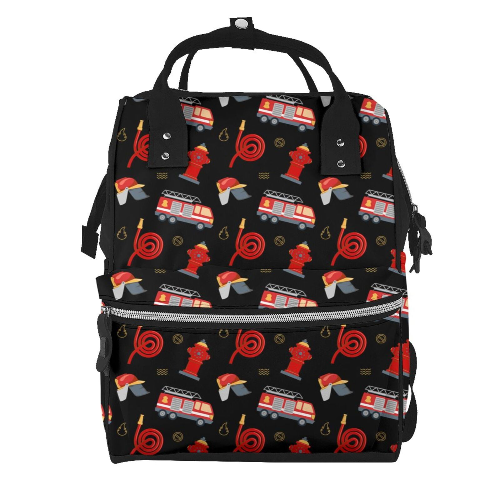 Ratiio Fire Fighting Mummy Backpack - Waterproof Twill Canvas, Large Capacity Diaper Bag with Multiple Pockets and Adjustable Straps