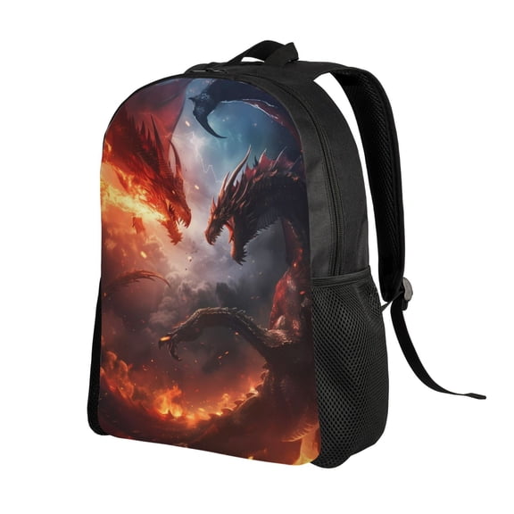 Ratiio Fire Sky Dragon Print Backpack with Padded 15-inch Laptop Sleeve- Spacious and Durable Daypack for Work and Travel