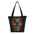 thumbnail image 1 of Ratiio Flame Metal Skull Print Shoulder Bag for Women, Polyester Crossbody Purse Lightweight Handbag for Daily Travel and Casual Use, 1 of 6