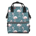 thumbnail image 1 of Ratiio Flamingo Mummy Backpack - Waterproof Twill Canvas, Large Capacity Diaper Bag with Multiple Pockets and Adjustable Straps, 1 of 5