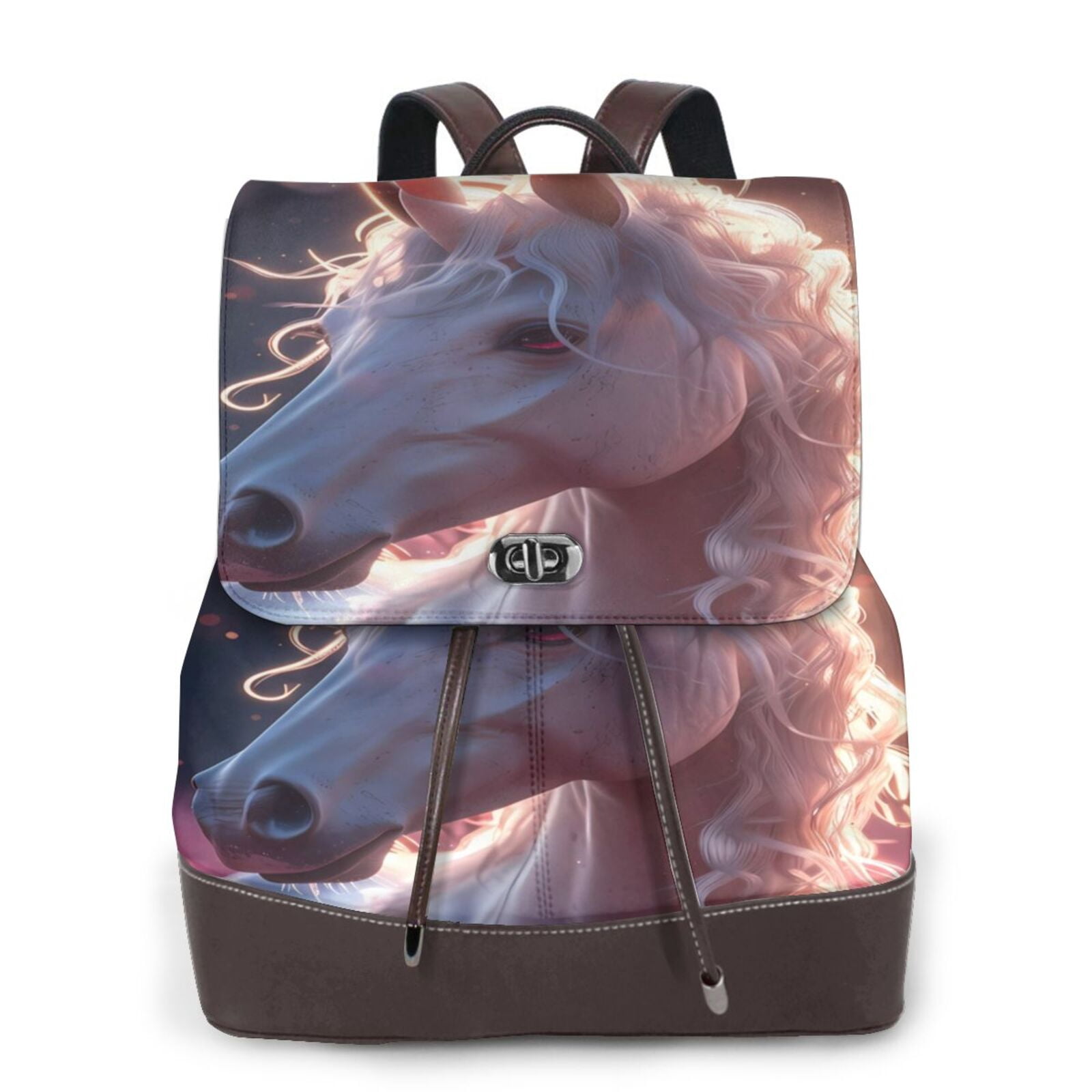 designer leather backpacks womens horse Signare Tapestry Backpack for Women Computer Rucksack Knapsack bookbags for women In Running Design (BKPK-RHOR) Its crafted from leather thats been sourced from an LWG Ratiio Flower White Horse Pattern