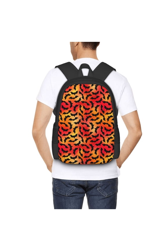 Flying Black Bat Backpack for Men and Women - Durable 600D Oxford Cloth -Large Capacity, Water-Resistant School, Travel, and Hiking Bag