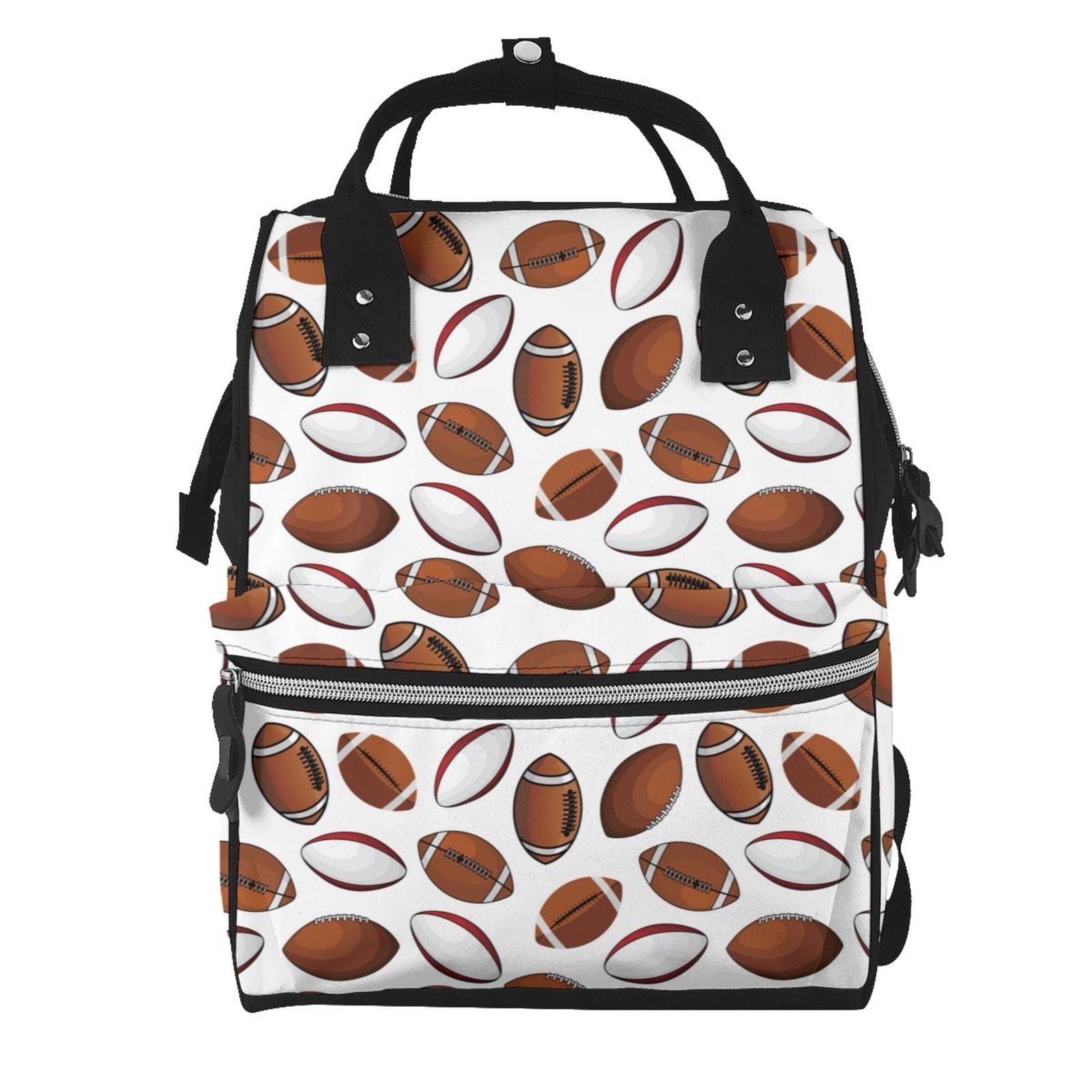 Ratiio Football Mummy Backpack - Waterproof Twill Canvas, Large Capacity Diaper Bag with Multiple Pockets and Adjustable Straps