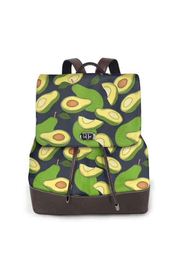 Fresh Avocado Pattern Womens Backpack Purse Leather Backpack Purse for Women Travel Fashion Backpack Designer Ladies Shoulder Bags
