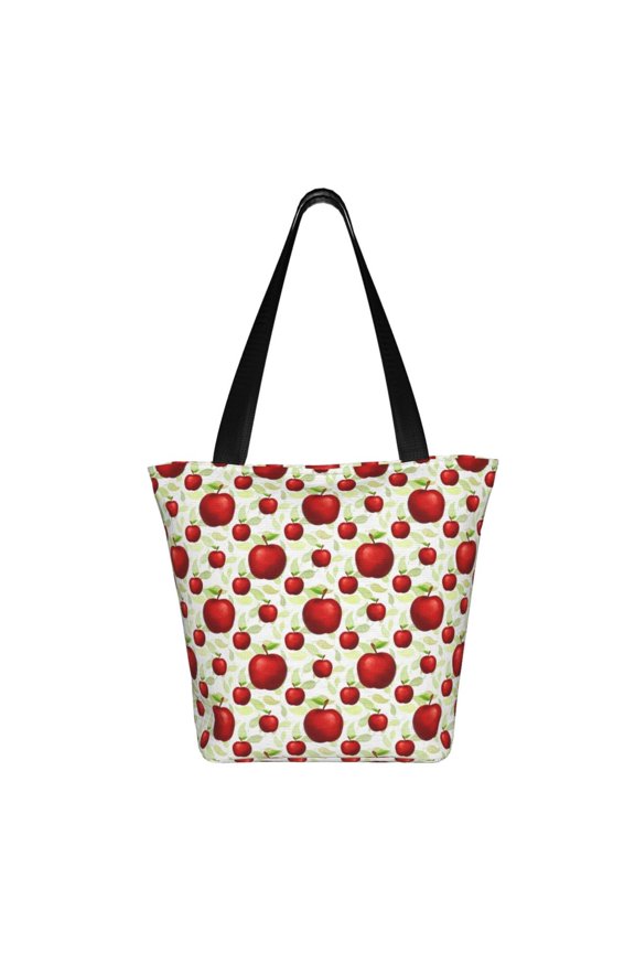 Fruit Apples Print Shoulder Bag for Women, Polyester Crossbody Purse Lightweight Handbag for Daily Travel and Casual Use