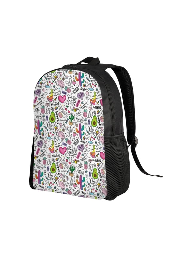 Fun Animal with Unicorn Print Backpack with Padded 15-inch Laptop Sleeve- Spacious and Durable Daypack for Work and Travel