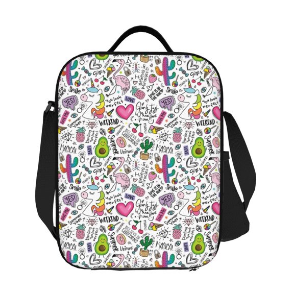 Ratiio Fun Animal with Unicorn Print Lunch Box - Reusable Lunch Bag Men Adult Women- Insulated LunchBox