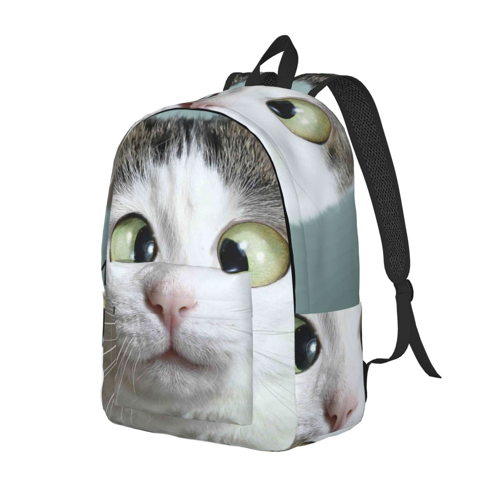 Mini Rucksack Comical Ratiio Funny Cat Print Canvas Backpack for Women & Men Retro Aesthetic ...