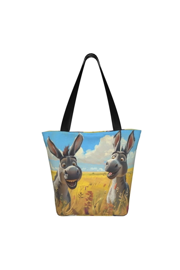 Funny Countryside Donkey Print Shoulder Bag for Women, Polyester Crossbody Purse Lightweight Handbag for Daily Travel and Casual Use