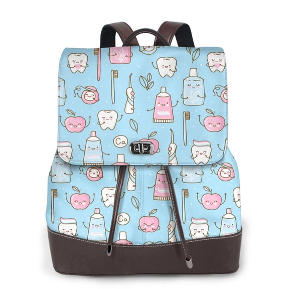 Ratiio Funny Cute Teeth Pattern Womens Backpack Purse Leather Backpack Purse for Women Travel Fashion Backpack Designer Ladies Shoulder Bags