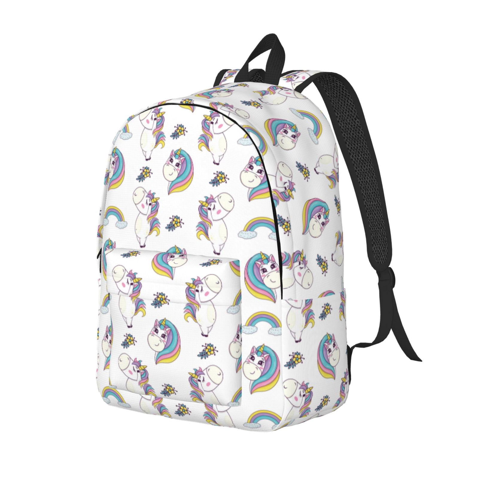 Mini Rucksack Comical Ratiio Funny Kawaii Unicorns Dancing Print Canvas Backpack for Women ...