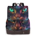 thumbnail image 1 of Ratiio Futuristic Cat Warrior Pattern Womens Backpack Purse Leather Backpack Purse for Women Travel Fashion Backpack Designer Ladies Shoulder Bags, 1 of 4
