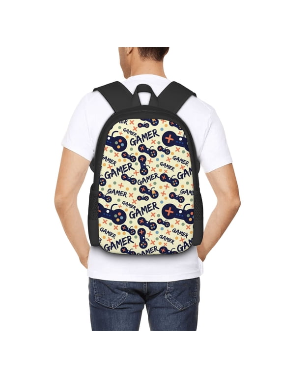 Game Controller Backpack for Men and Women - Durable 600D Oxford Cloth -Large Capacity, Water-Resistant School, Travel, and Hiking Bag