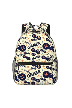 Game Controller Print Eco-Friendly Casual Backpack, Water-Resistant Polyester Canvas Daypack with Smooth Zippers, Comfortable & Durable Travel Bag with Laptop Compartment