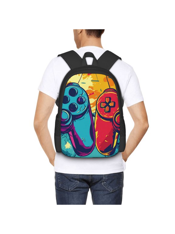 Gaming Backpack for Men and Women - Durable 600D Oxford Cloth -Large Capacity, Water-Resistant School, Travel, and Hiking Bag
